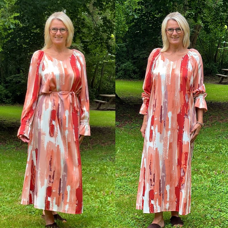 Fast viscose med malede striber
