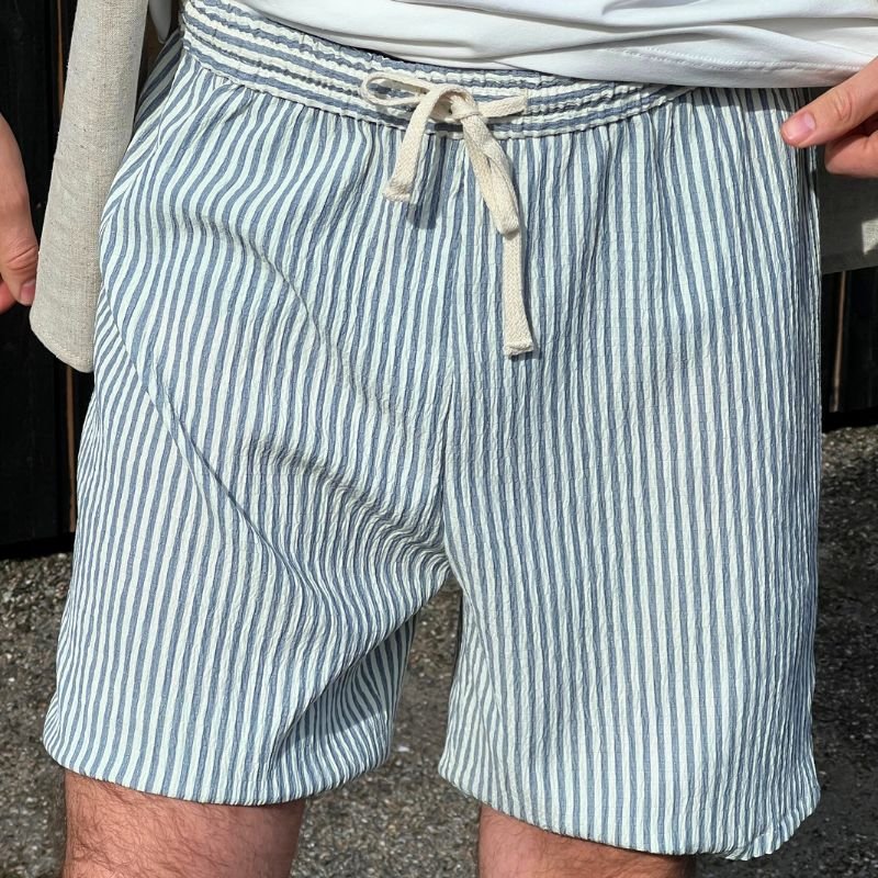 Blød bæk og bølge med smalle blå/off white striber