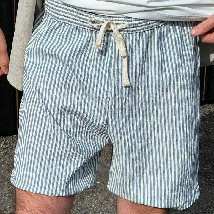 Blød bæk og bølge med smalle blå/off white striber