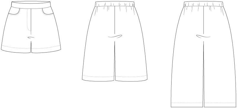 Line2Line T625 Culotte bukser / shorts med elastik bagpå