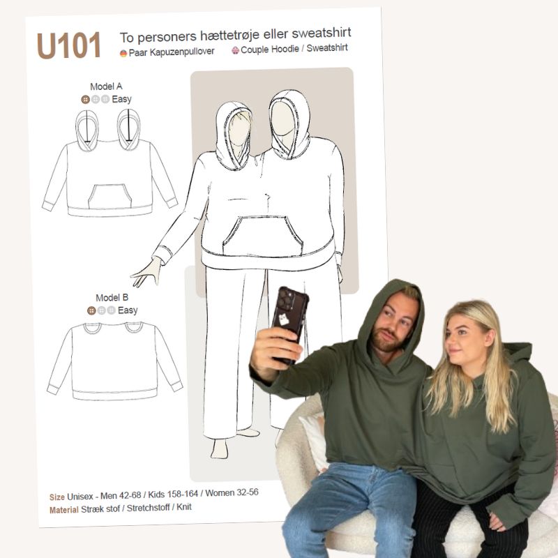 Line2Line U101 Dobbelt hættetrøje - KreStoffer