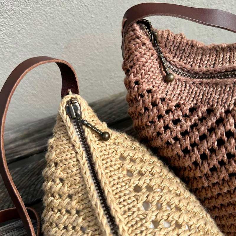Lynlås 28 cm i hasselnød  passer til stor Juno Bag fra PetiteKnit