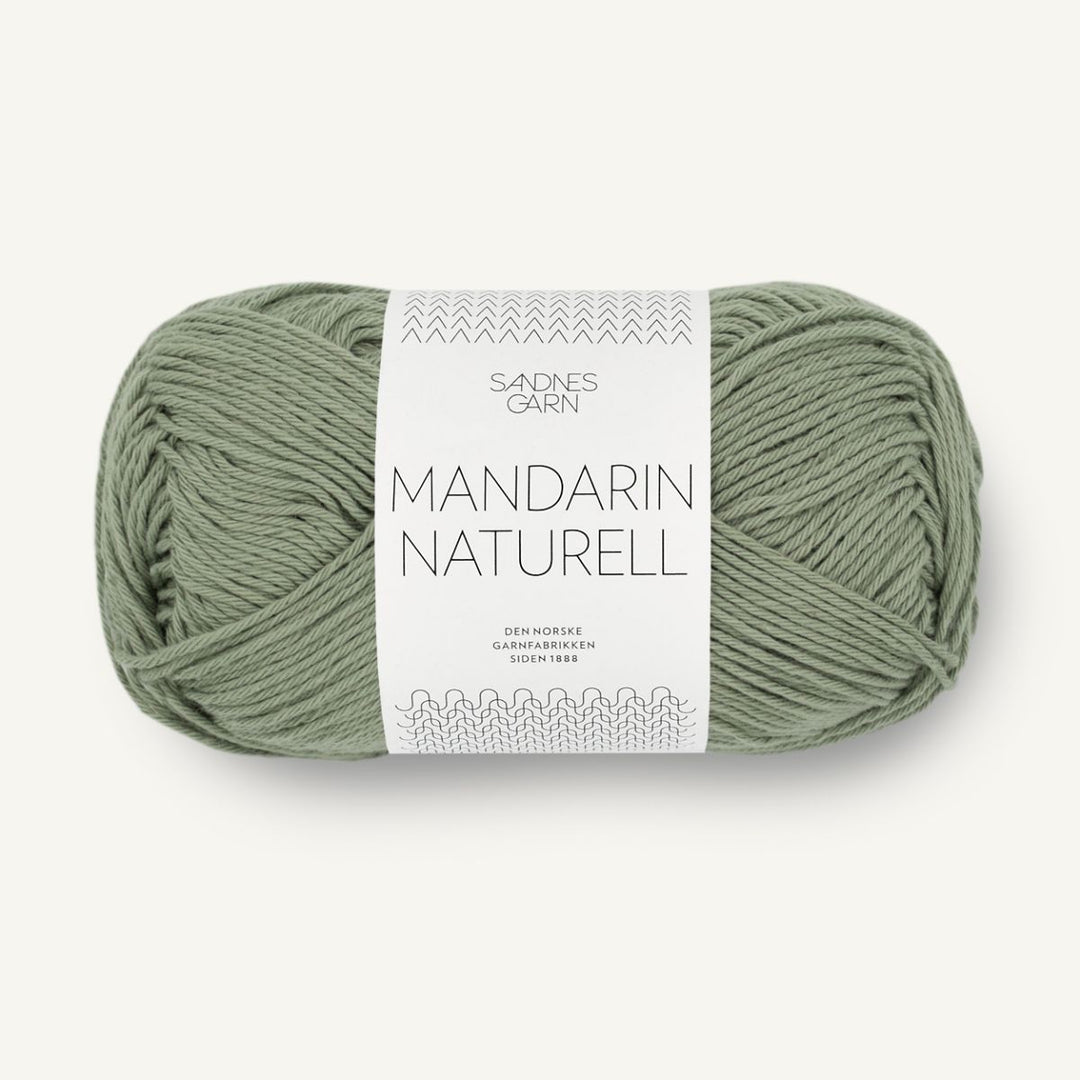 Mandarin Naturel garn fra Sandnes Garn Støvet lys grøn
