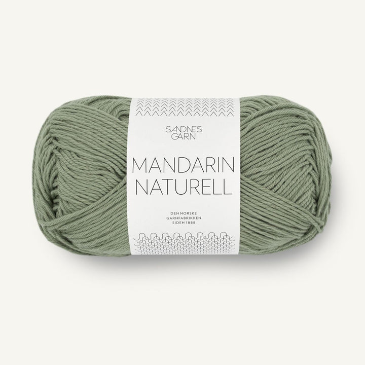 Mandarin Naturel garn fra Sandnes Garn Støvet lys grøn