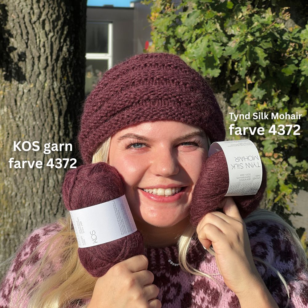 Strikkekit Mary hue i KOS og Tynd Silk Mohair inkl. gratis opskrift