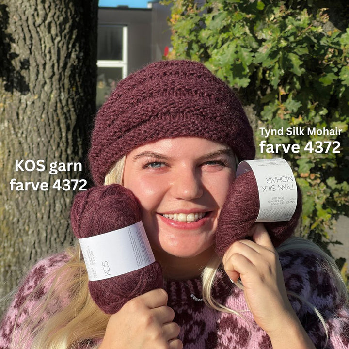 Strikkekit Mary hue i KOS og Tynd Silk Mohair inkl. gratis opskrift