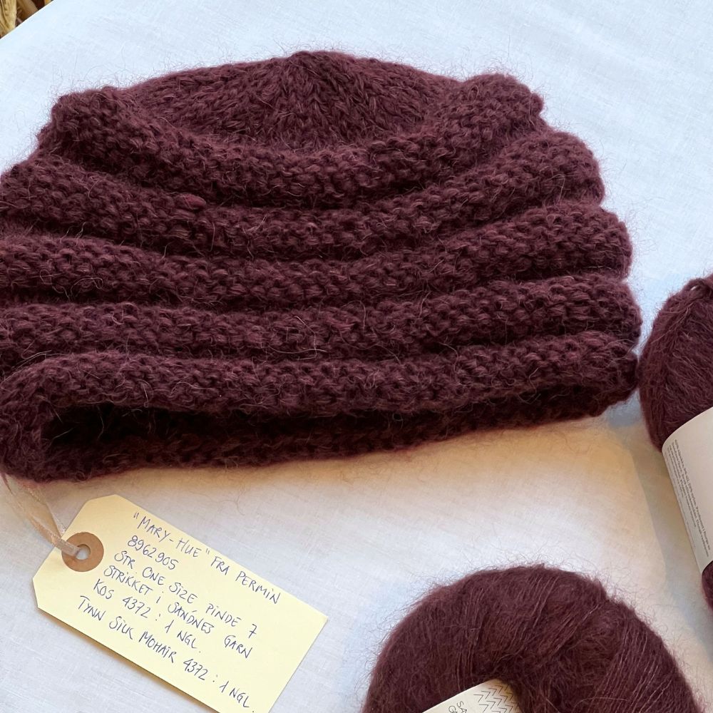 Strikkekit Mary hue i KOS og Tynd Silk Mohair inkl. gratis opskrift