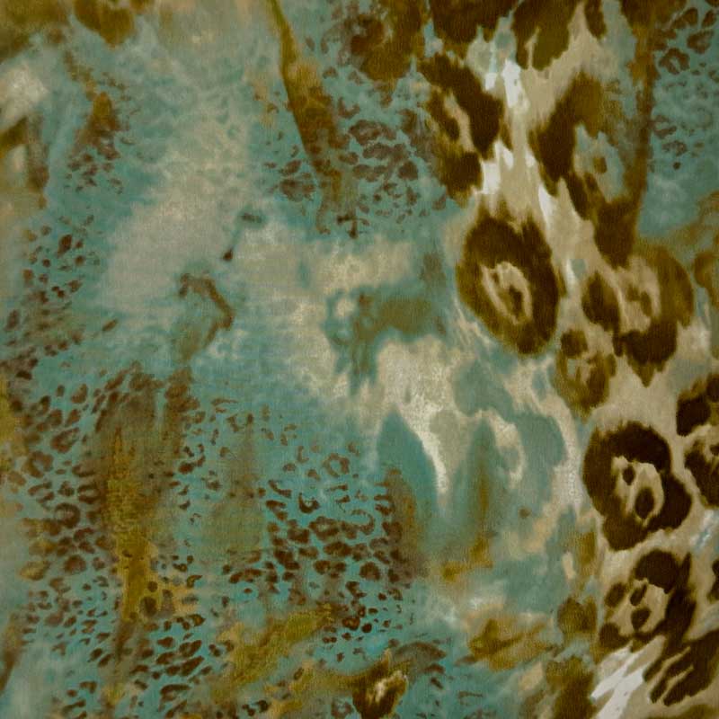 Mat satin med blandede dyreprint - KreStoffer