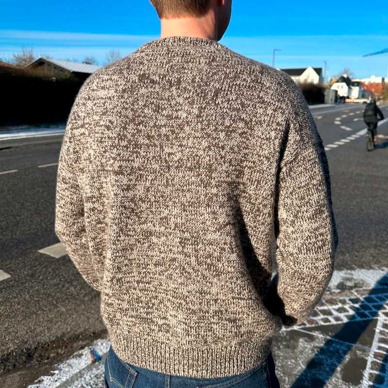 Strikkekit Melange Sweater Man i Tynd Peer Gynt