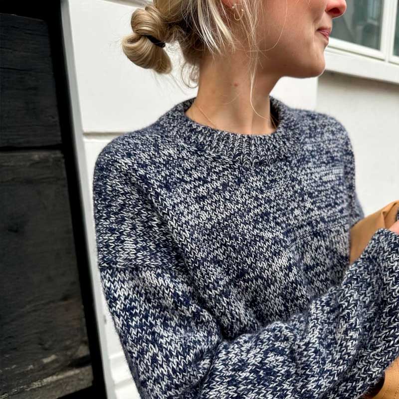 Strikkekit Melange Sweater i Tynd Peer Gynt