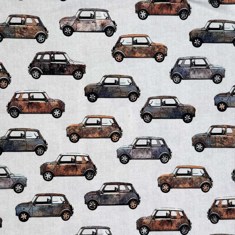 Fast digital canvas bomuld med Mini Cooper