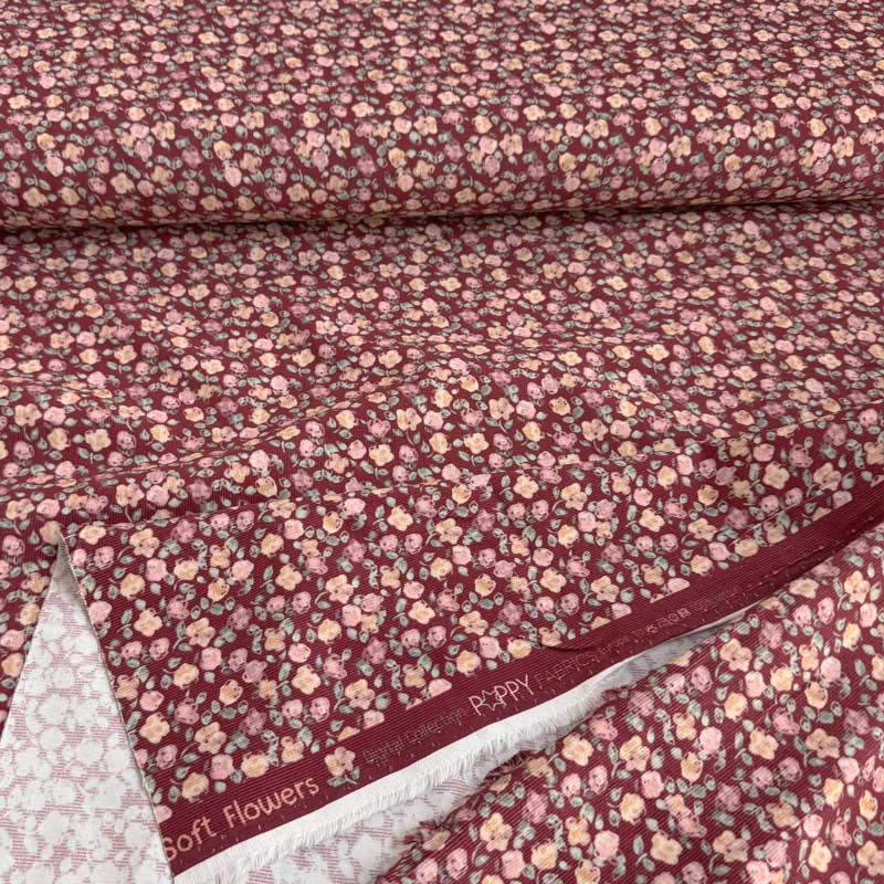 Babyfløjl med printet blomster buketter