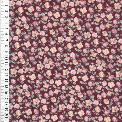 Babyfløjl med printet blomster buketter