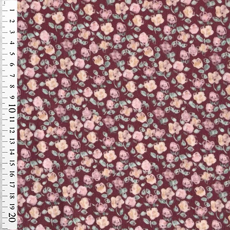 Babyfløjl med printet blomster buketter