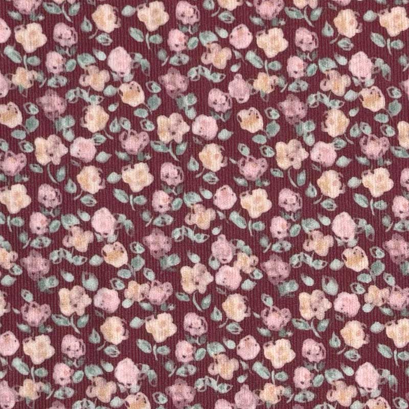 Babyfløjl med printet blomster buketter