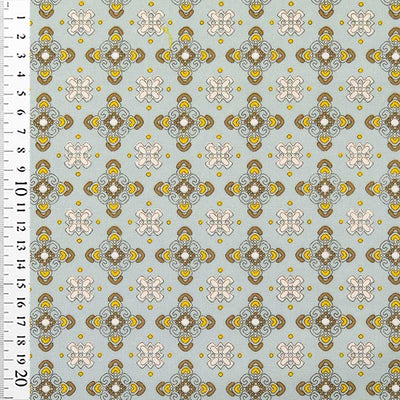 Fast bomuld med grafisk mønster saint lyseblå