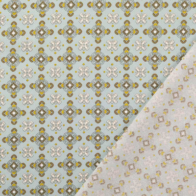 Fast bomuld med grafisk mønster saint lyseblå