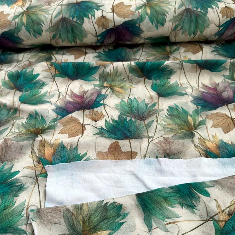 Digital bomuldsjersey med blomster drøm