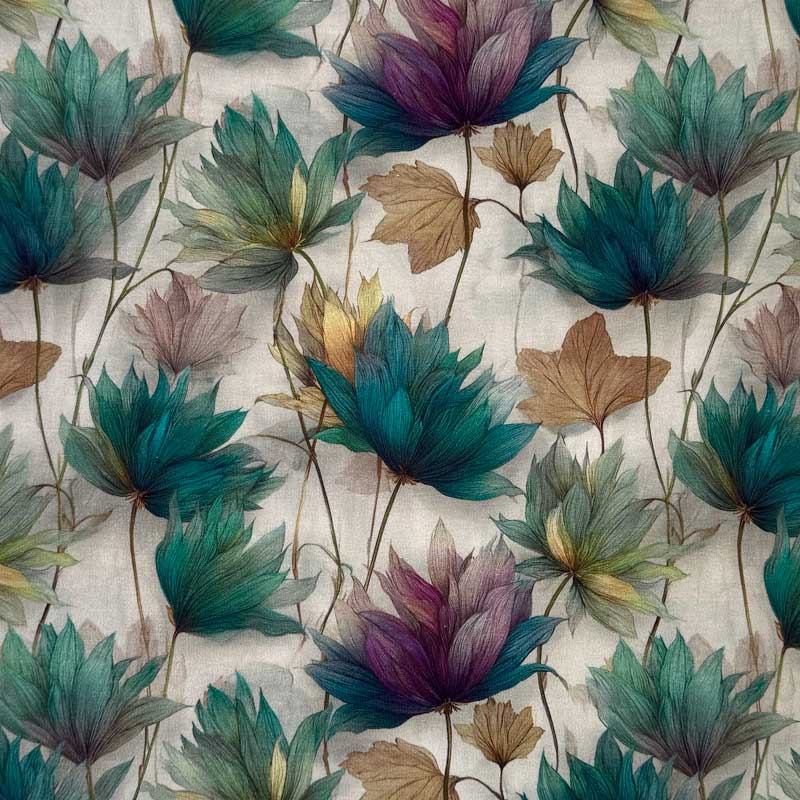 Digital bomuldsjersey med blomster drøm