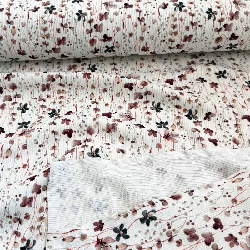 Bomuldsjersey med Drop needle med blomsterprint