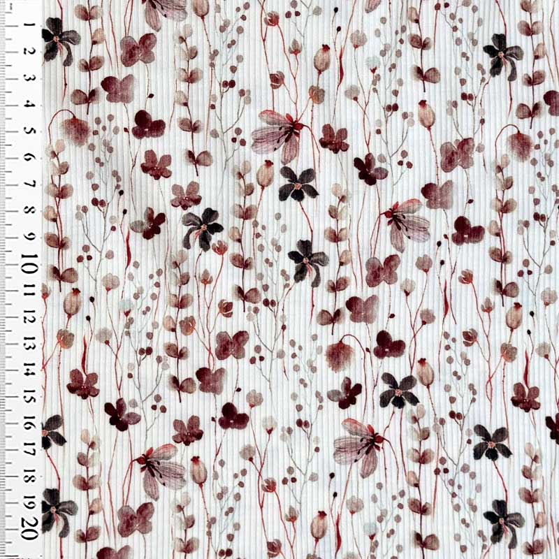 Bomuldsjersey med Drop needle med blomsterprint