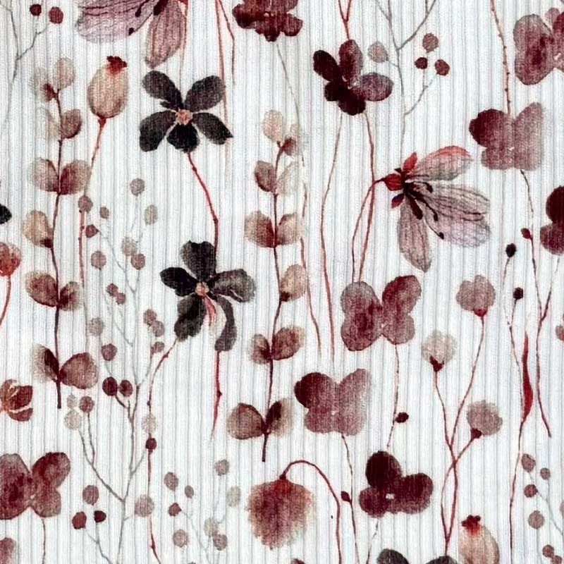 Bomuldsjersey med Drop needle med blomsterprint