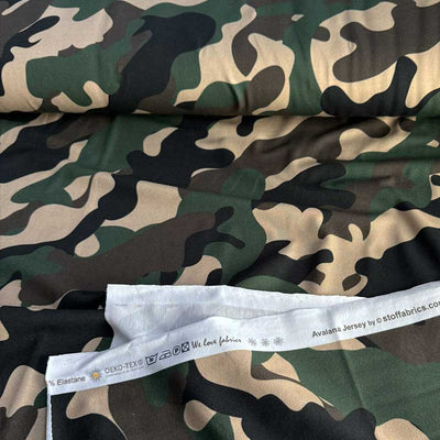 Bomuldsjersey med camouflage jungle