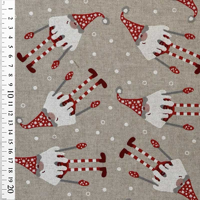 Canvas julestof med nissemand