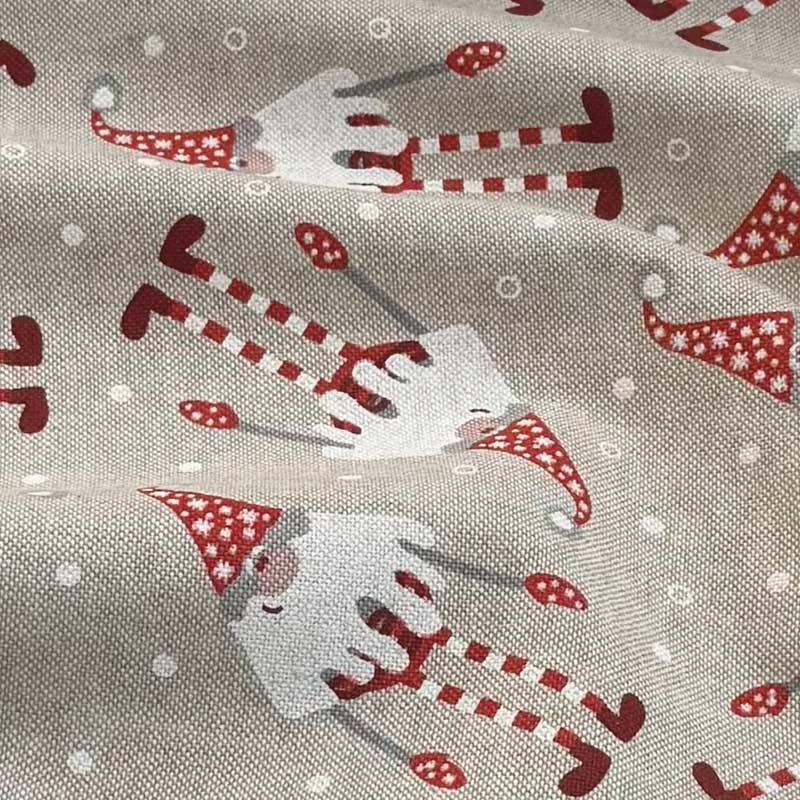 Canvas julestof med nissemand