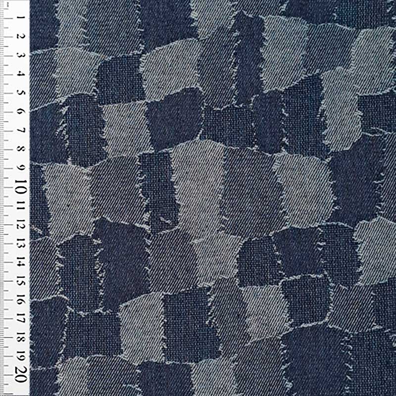 Denim med småt patchwork mønster