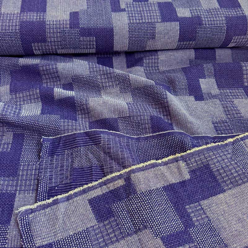 Denim med patchwork mønster