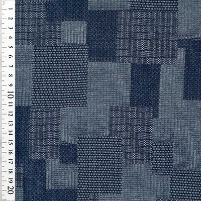 Denim med patchwork mønster