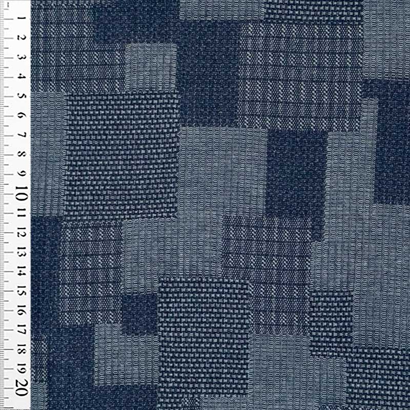Denim med patchwork mønster