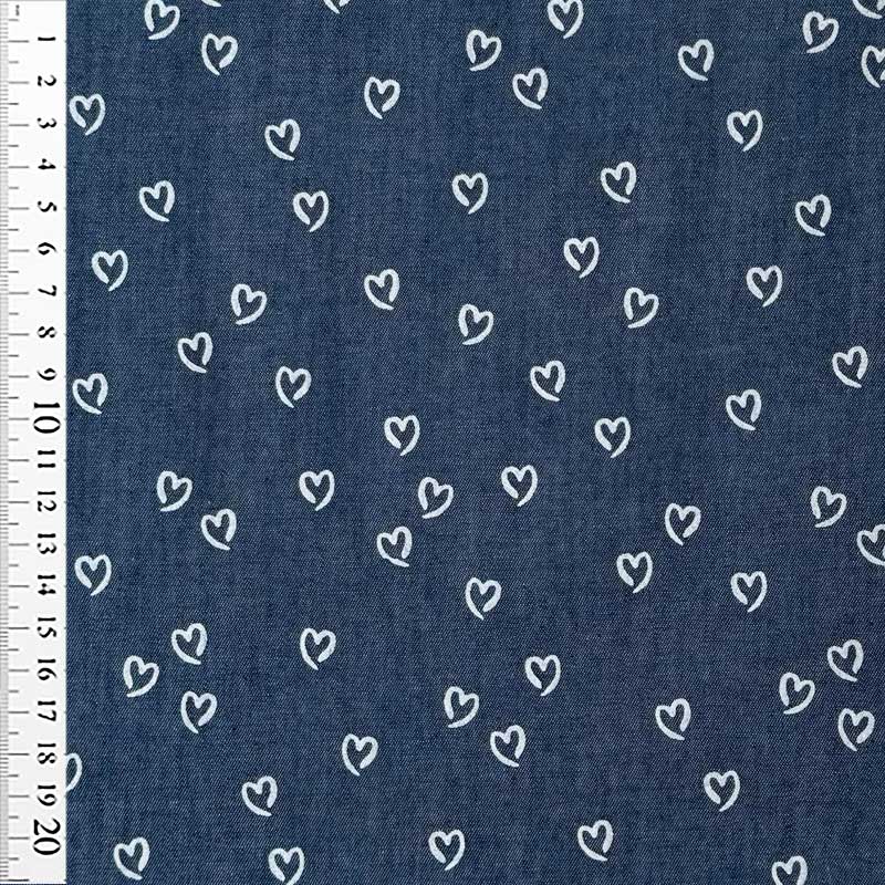 Denim med små søde hjerter