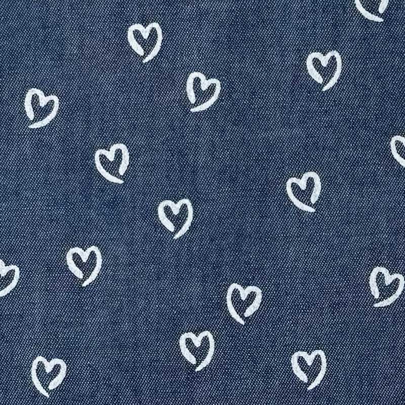 Denim med små søde hjerter