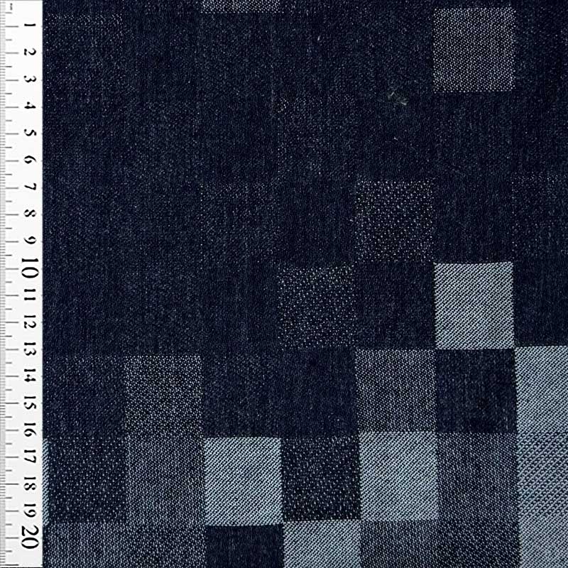 Denim med gennemvævet tern