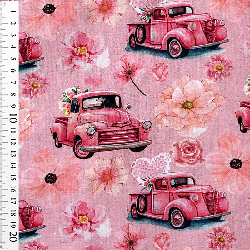 Digital bomuldsjersey med old American Chevy truck