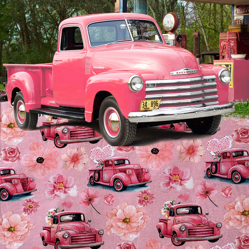 Digital bomuldsjersey med old American Chevy truck