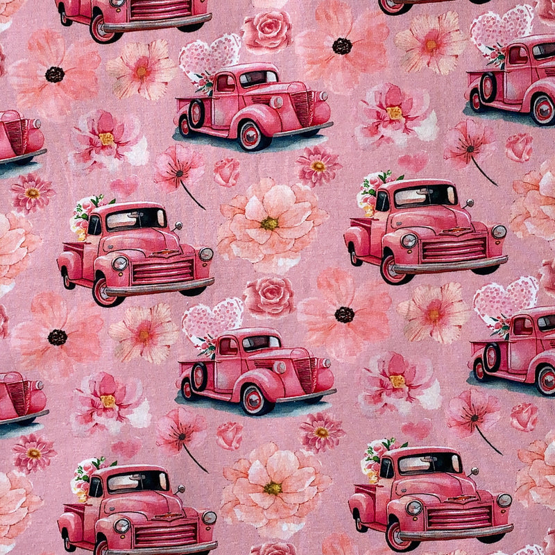 Digital bomuldsjersey med old American Chevy truck
