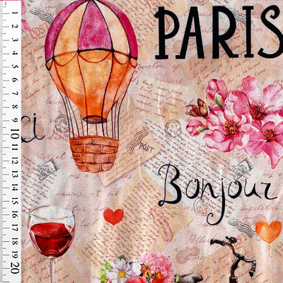 Digital bomuldsjersey med luftballon i Paris