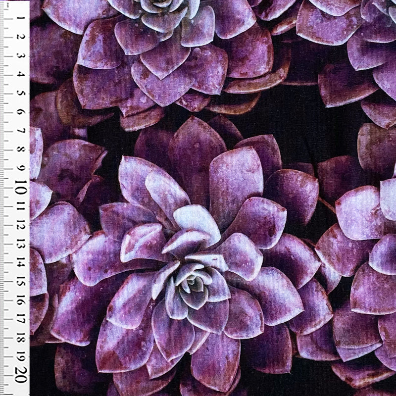 Digital bomuldsjersey med velvet purple rose