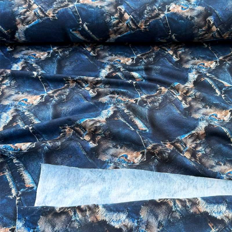 Digital bomuldsjersey med jeans print