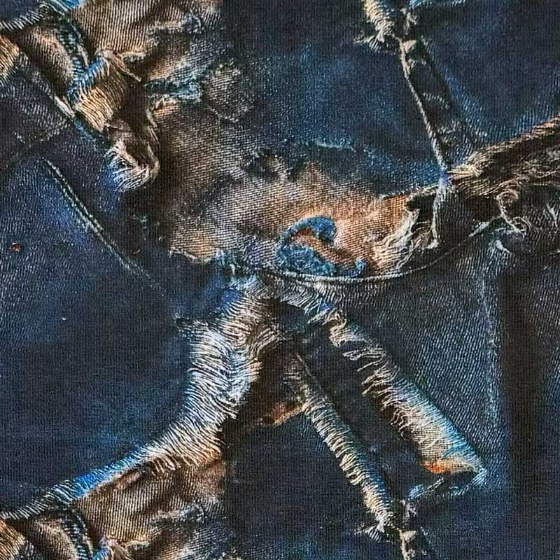 Digital bomuldsjersey med jeans print