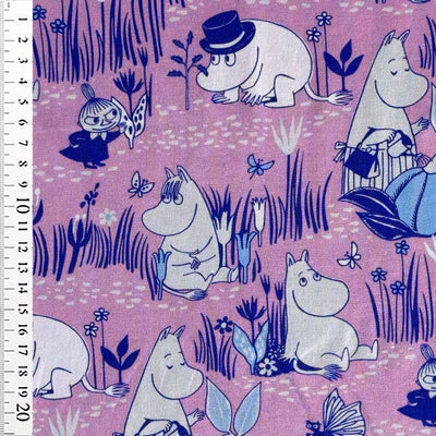 Digital bomuldsjersey med Mumitroldene i haven