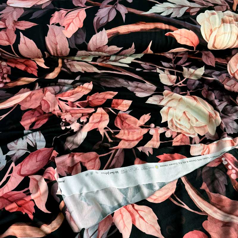 Viscose jersey med smuk blomst