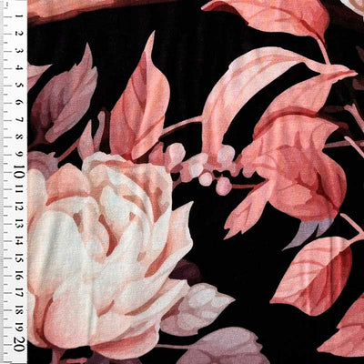 Viscose jersey med smuk blomst