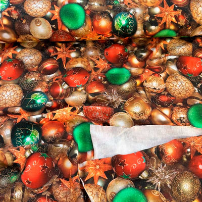 Digital bomuldsjersey med smukke julekugler