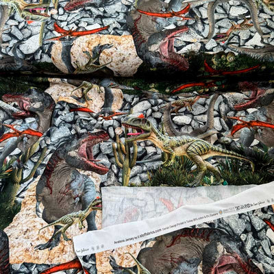 Digital Bomuldsjersey med kødædende dinosaurer