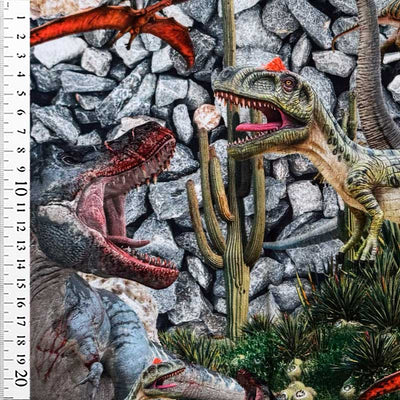 Digital Bomuldsjersey med kødædende dinosaurer