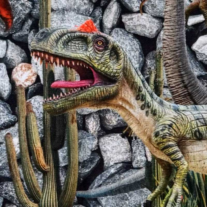 Digital Bomuldsjersey med kødædende dinosaurer